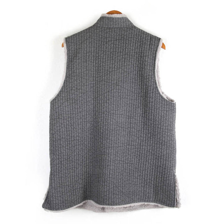 Korean Hanbok Washed Cotton Common Use Man Woman Casual Daily Clothing Winter Vest Faux Fur Gray JH111