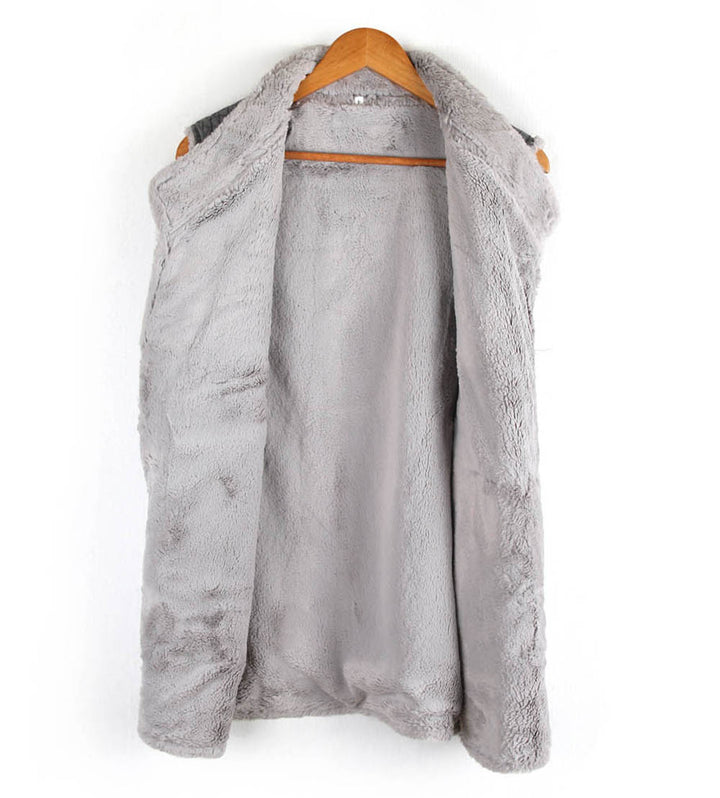 Korean Hanbok Washed Cotton Common Use Man Woman Casual Daily Clothing Winter Vest Faux Fur Gray JH111