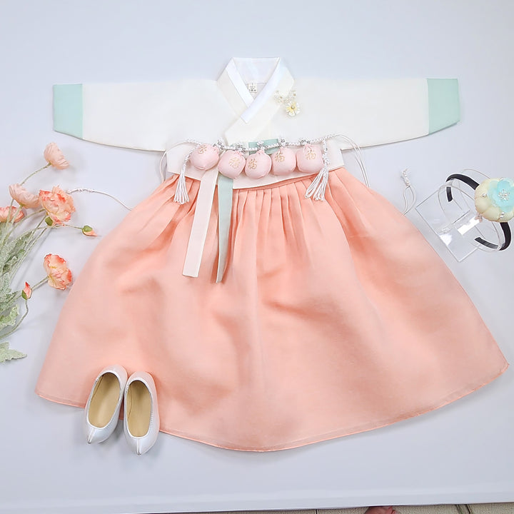 Korean Traditional Baby Girl Hanbok Clothing 1 Age Dol Party Celebration pastel 1–15 Ages OS175