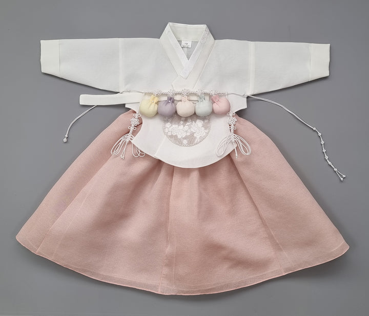 Hanbok Girl Baby Korea Traditional Clothing Set First Birthday Celebration Party 100th Birth Celebration 1–15 years&nbsp; Dusty Pink HG161