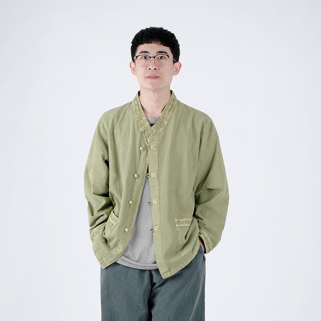 Korean Hanbok Washed Cotton Common Use Man Woman Casual Daily Clothing BTS Long Sleeve Light Green 10042