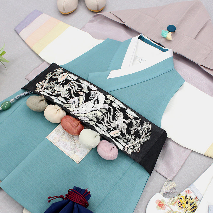 Korean Traditional Boy Baby Hanbok Dol Baikil Party Celebration 100th Days 1st Birthday 1–10 Years Light Green DDB128