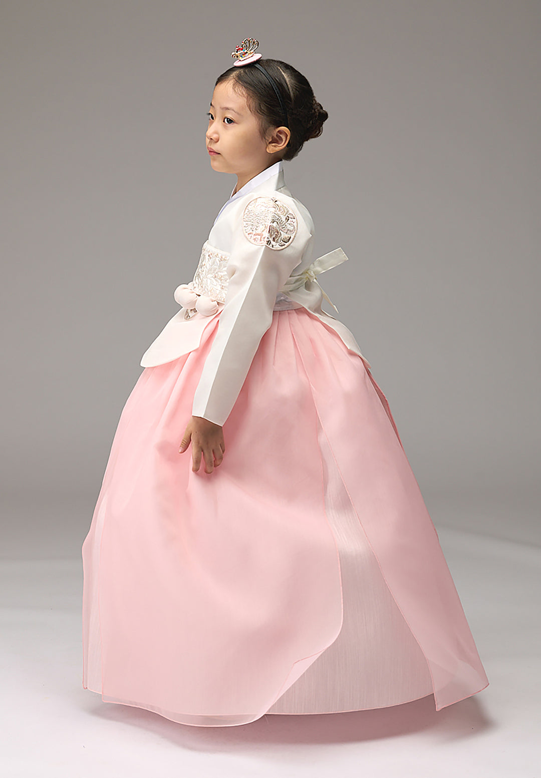 Hanbok Girl Baby Korea Traditional Clothing Set First Birthday Celebration Party Celebration 1–8 years Ivory Peach DGH104