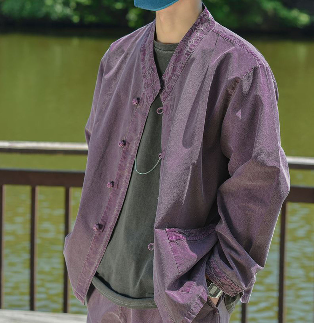 Korean Hanbok Washed Cotton Common Use Man Woman Casual Daily Clothing BTS Long Sleeve Cocoa 10042