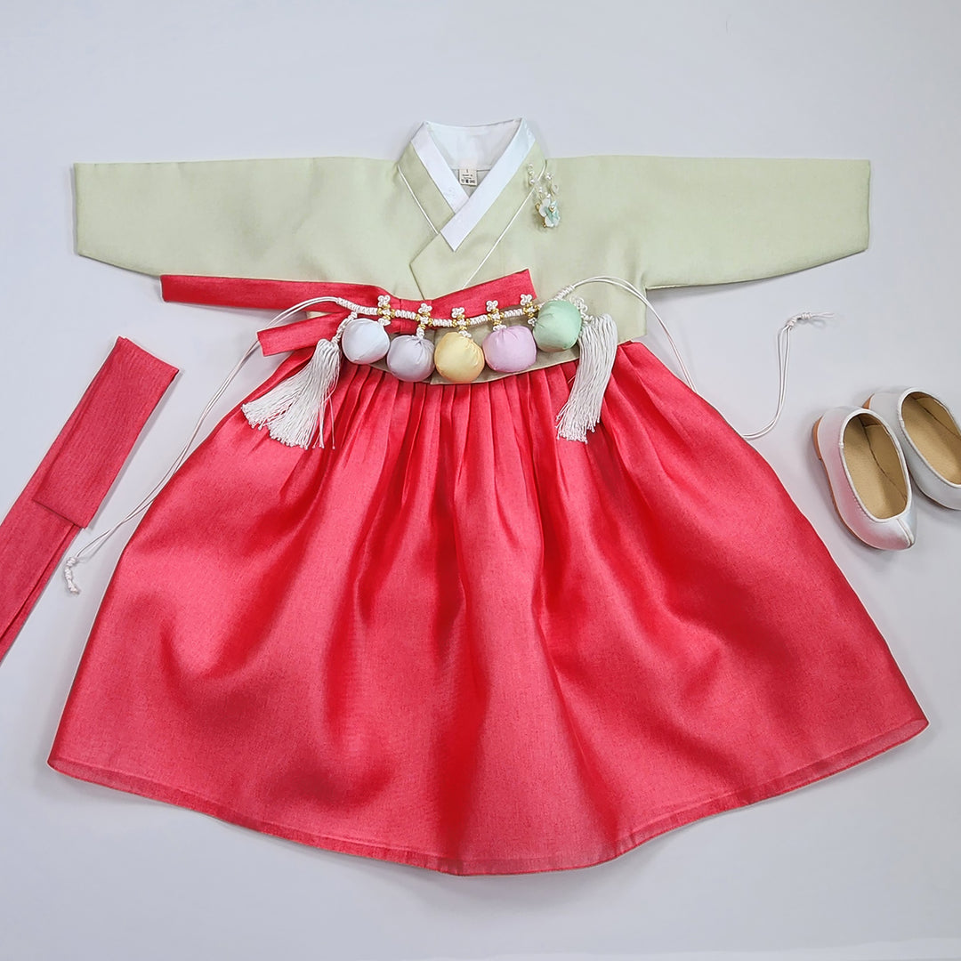 Korean Traditional Baby Girl Hanbok Clothing 1 Age Dol Party Celebration pastel 1–15 Ages OS173