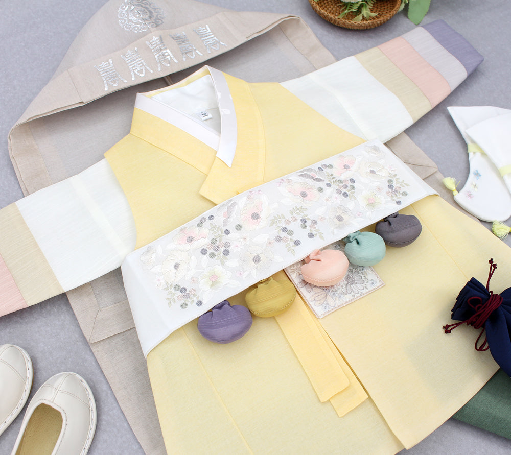 Korean Traditional Boy Baby Hanbok Dol Baikil Party Celebration 100th-10 Years Yellow DDB116