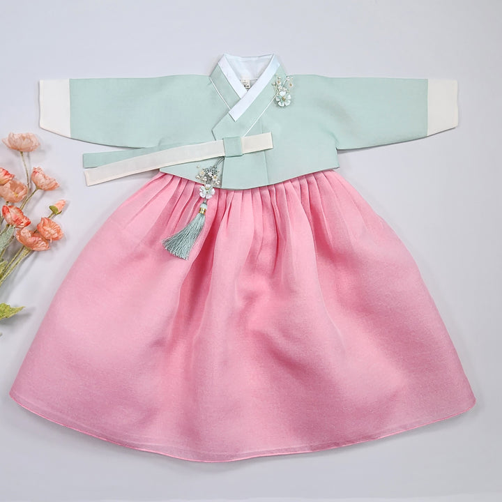 Korean Traditional Baby Girl Hanbok Clothing 1 Age Dol Party Celebration pastel 1–15 Ages OS174