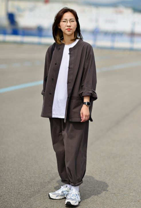 Korean Hanbok Washed 17's Dyed Cotton Common Use Man Woman Casual Daily Clothing BTS Charcoal 24014