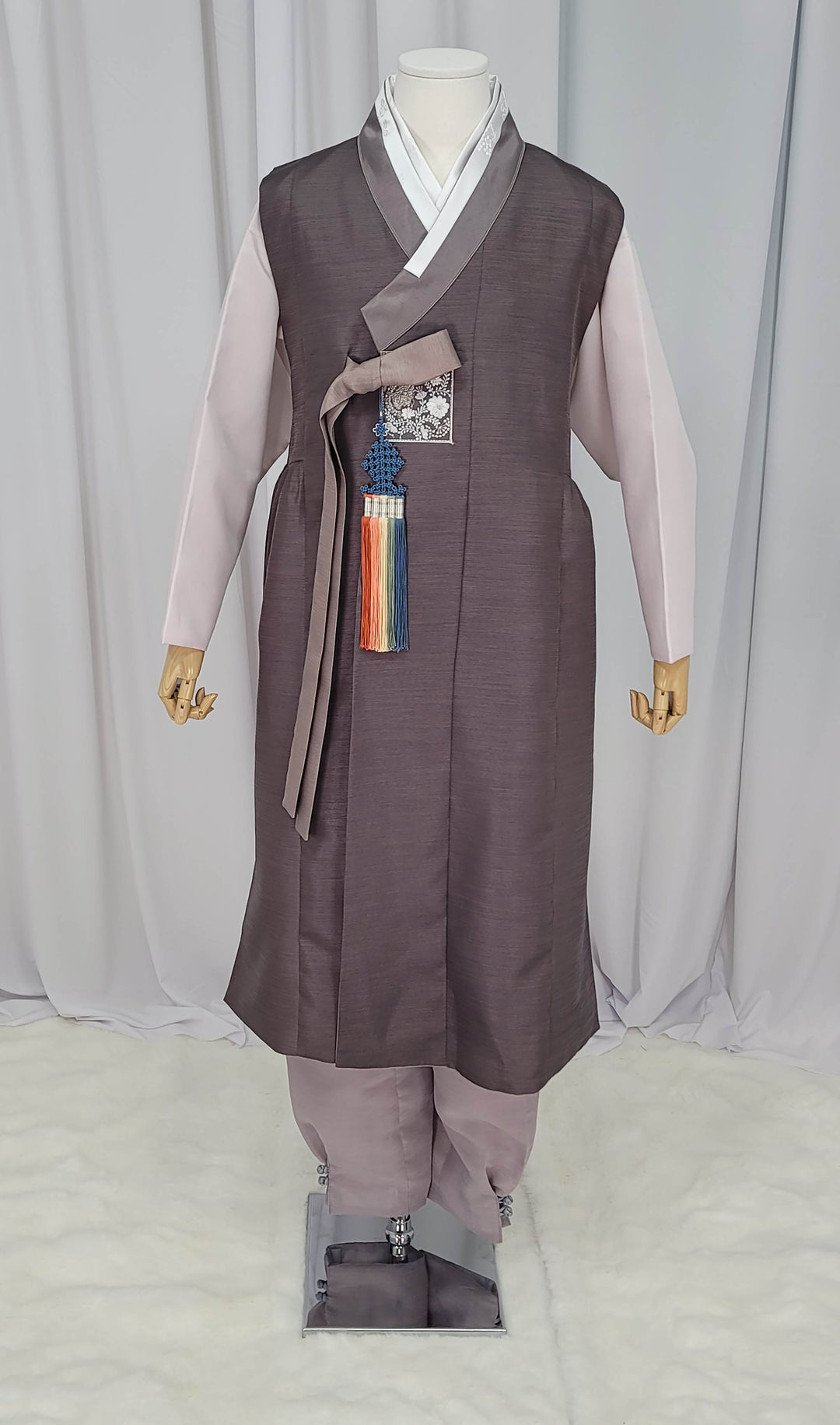 Korean Traditional Man Male Personal Custom Hanbok&nbsp; Brown Embroidery Patch Design Wedding Party Ceremony OSM144