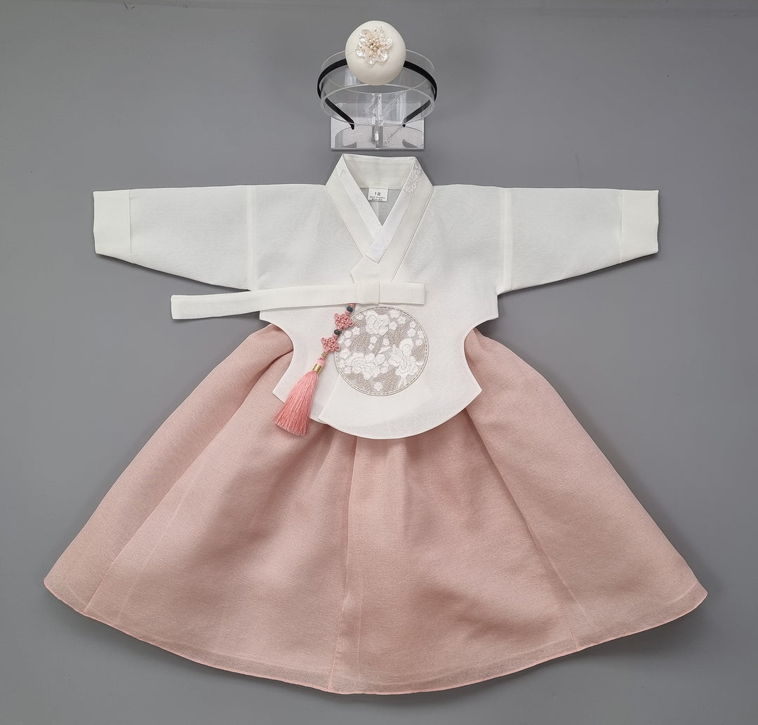Hanbok Girl Baby Korea Traditional Clothing Set First Birthday Celebration Party 100th Birth Celebration 1–15 years&nbsp; Dusty Pink HG161