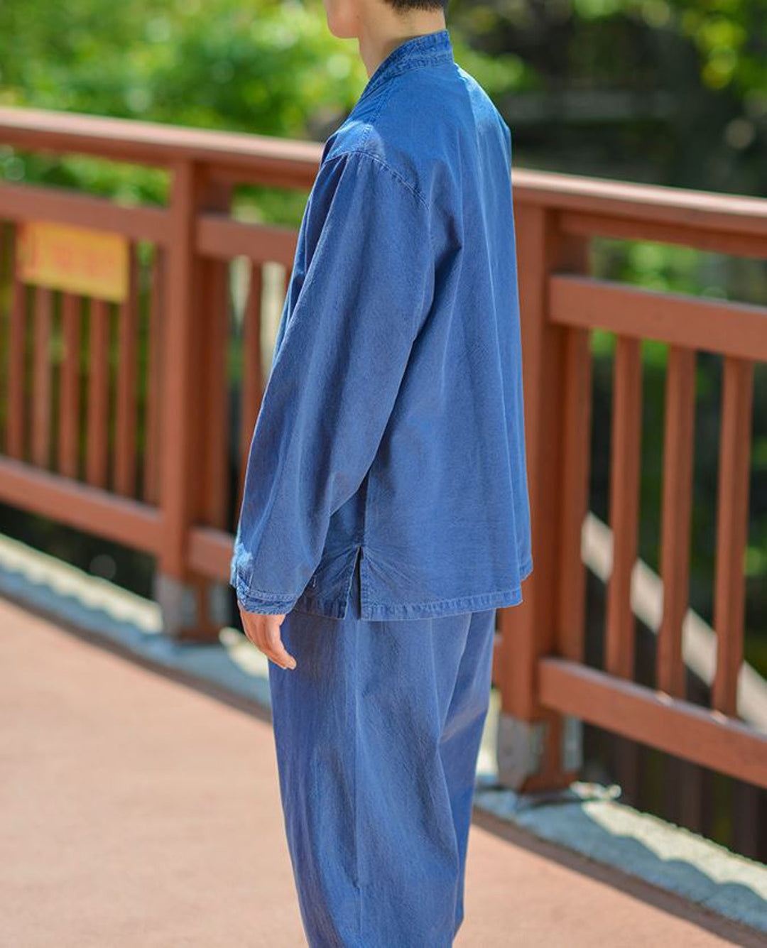 Korean Hanbok Washed Cotton Common Use Man Woman Casual Daily Clothing BTS Long Sleeve Blue 10042