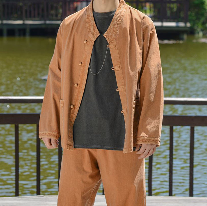 Korean Hanbok Washed Cotton Common Use Man Woman Casual Daily Clothing BTS Long Sleeve Mud 10042