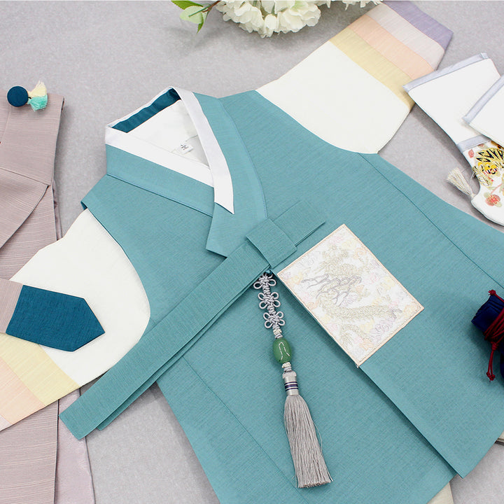 Korean Traditional Boy Baby Hanbok Dol Baikil Party Celebration 100th Days 1st Birthday 1–10 Years Light Green DDB128
