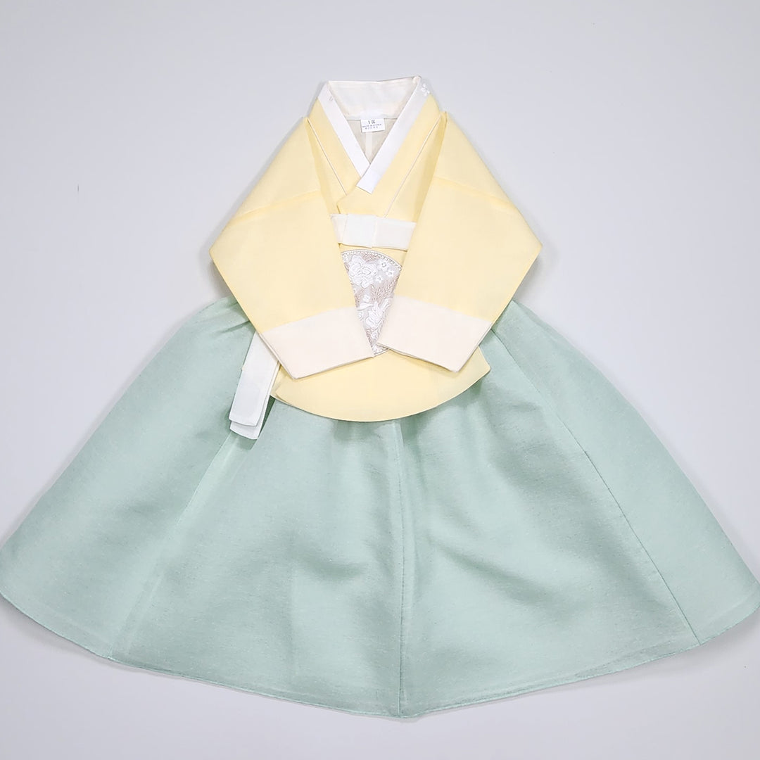 Hanbok Girl Baby Korea Traditional Clothing Set First Birthday Celebration Party 100th Birth Celebration 1–15 years Yellow HG356