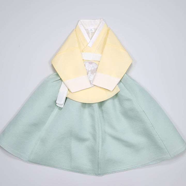 Hanbok Girl Baby Korea Traditional Clothing Set First Birthday Celebration Party 100th Birth Celebration 1–15 years Yellow HG356