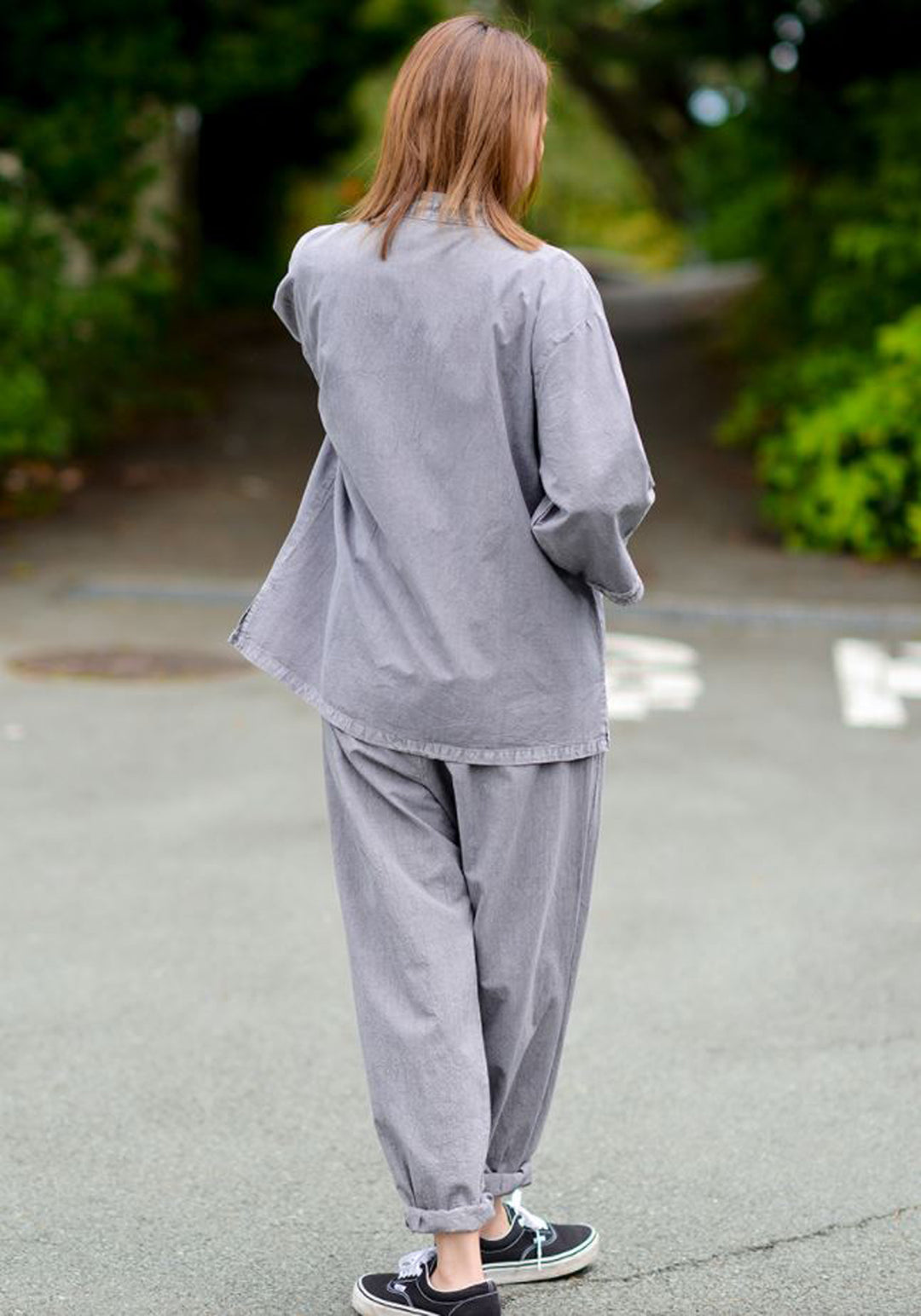 Korean Hanbok Washed Cotton Common Use Man Woman Casual Daily Clothing 3/4 Sleeve BTS 10097 Gray