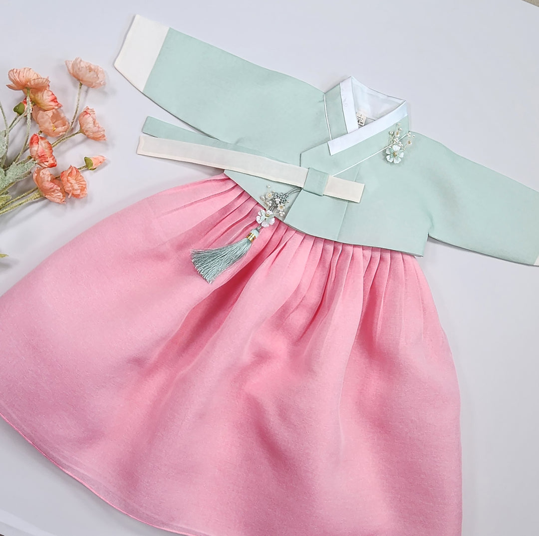 Korean Traditional Baby Girl Hanbok Clothing 1 Age Dol Party Celebration pastel 1–15 Ages OS174