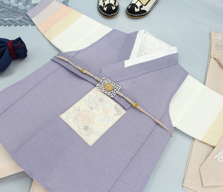 Korean Traditional Boy Baby Hanbok Dol Baikil Party Celebration 100th Days 1-10 Years Violet DDB120