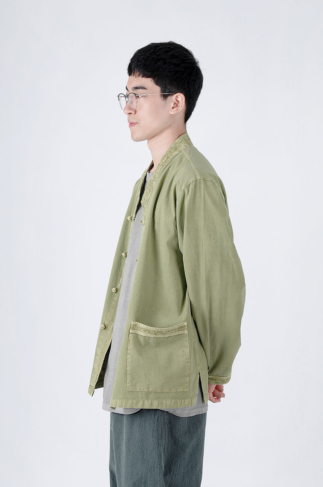 Korean Hanbok Washed Cotton Common Use Man Woman Casual Daily Clothing BTS Long Sleeve Light Green 10042