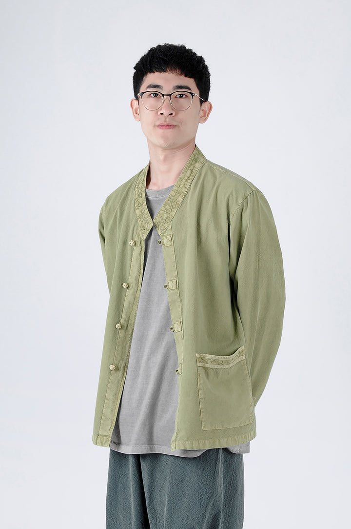 Korean Hanbok Washed Cotton Common Use Man Woman Casual Daily Clothing BTS Long Sleeve Light Green 10042