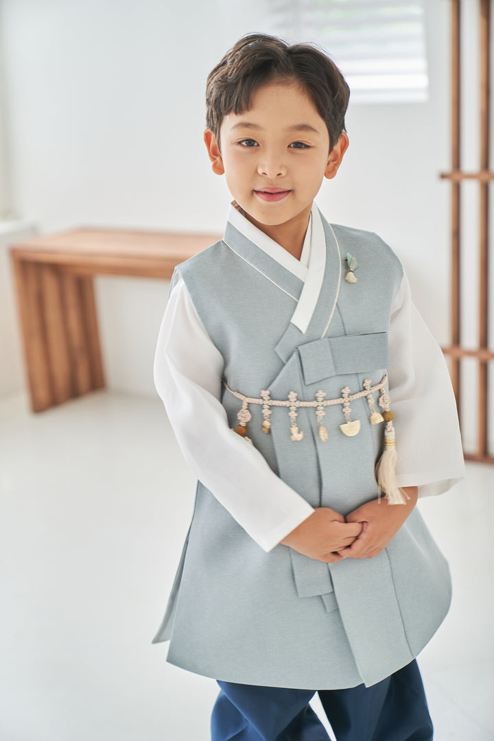 Korean Traditional Boy Baby Hanbok Dol Party Celebration 1-10 Ages Pastel Blue &nbsp;OSB133