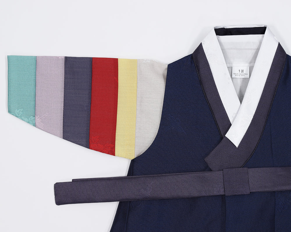 Korean Traditional Boy Baby Hanbok Dol Baikil Party Celebration 100th Days 1-10 Ages Navy Saekdong HGB106