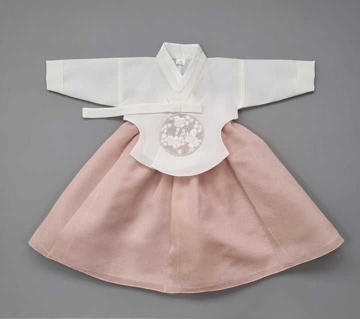 Hanbok Girl Baby Korea Traditional Clothing Set First Birthday Celebration Party 100th Birth Celebration 1–15 years&nbsp; Dusty Pink HG161