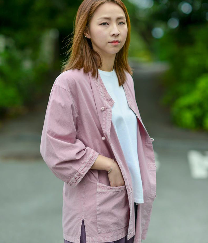 Korean Hanbok Washed Cotton Common Use Man Woman Casual Daily Clothing 3/4 Sleeve BTS 10097 Lilac