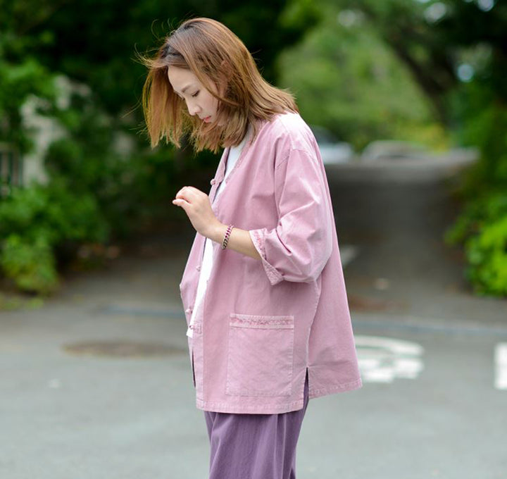 Korean Hanbok Washed Cotton Common Use Man Woman Casual Daily Clothing 3/4 Sleeve BTS 10097 Lilac