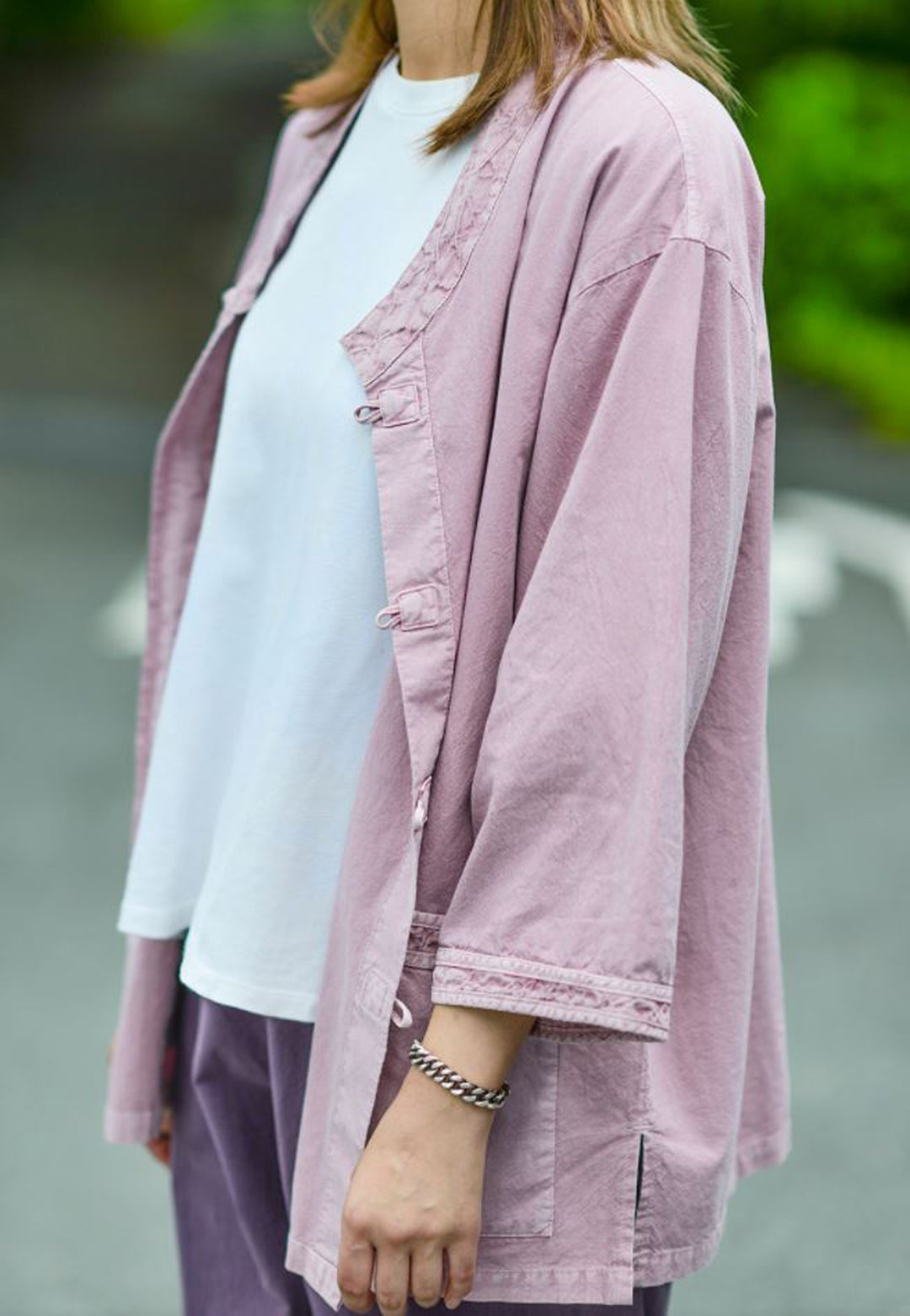 Korean Hanbok Washed Cotton Common Use Man Woman Casual Daily Clothing 3/4 Sleeve BTS 10097 Lilac