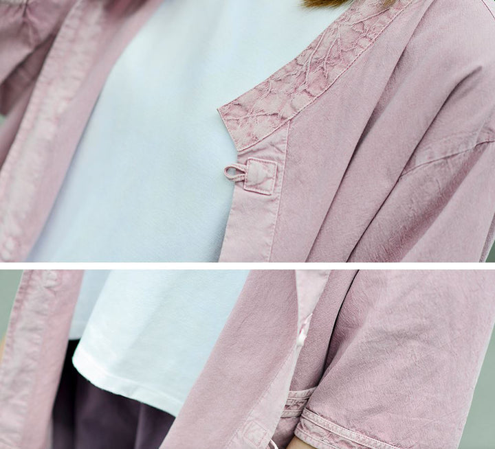 Korean Hanbok Washed Cotton Common Use Man Woman Casual Daily Clothing 3/4 Sleeve BTS 10097 Lilac