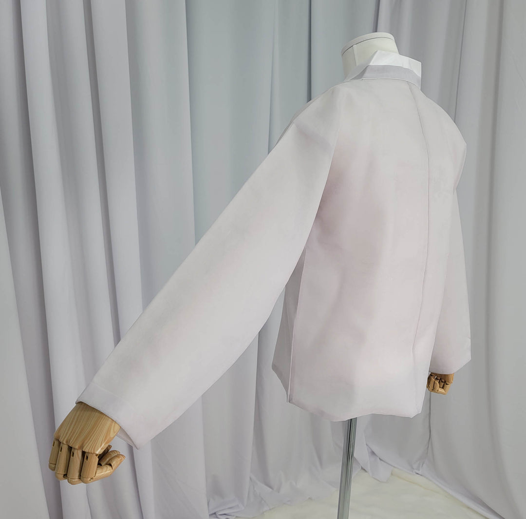 Korean Traditional Man Personal Custom Hanbok Light Gray Inner Top Jeogori Wedding Party Ceremony OSM135