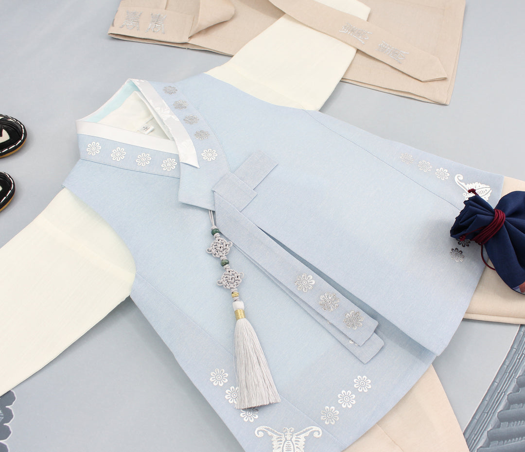 Korean Traditional Boy Baby Hanbok Dol Baikil Party Celebration 100th Days 1st Birthday 1–10 Years Light Blue DDB130