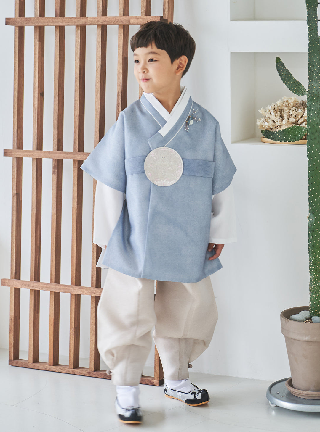 Korean Traditional Boy Baby Hanbok Dol Party Celebration 1-10 Ages Blue OSB131
