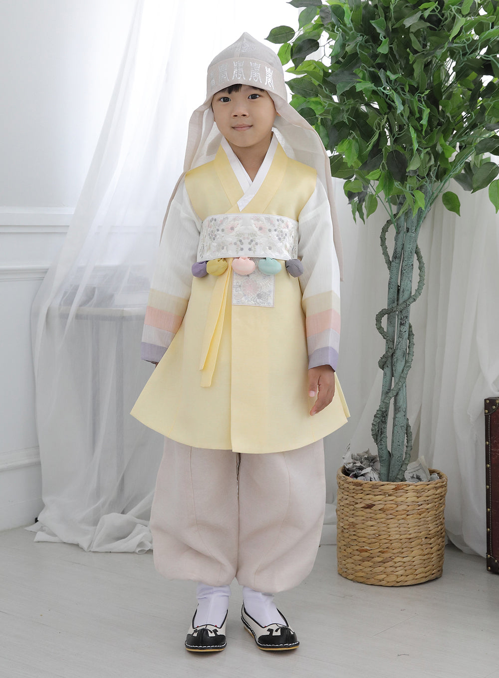 Korean Traditional Boy Baby Hanbok Dol Baikil Party Celebration 100th-10 Years Yellow DDB115