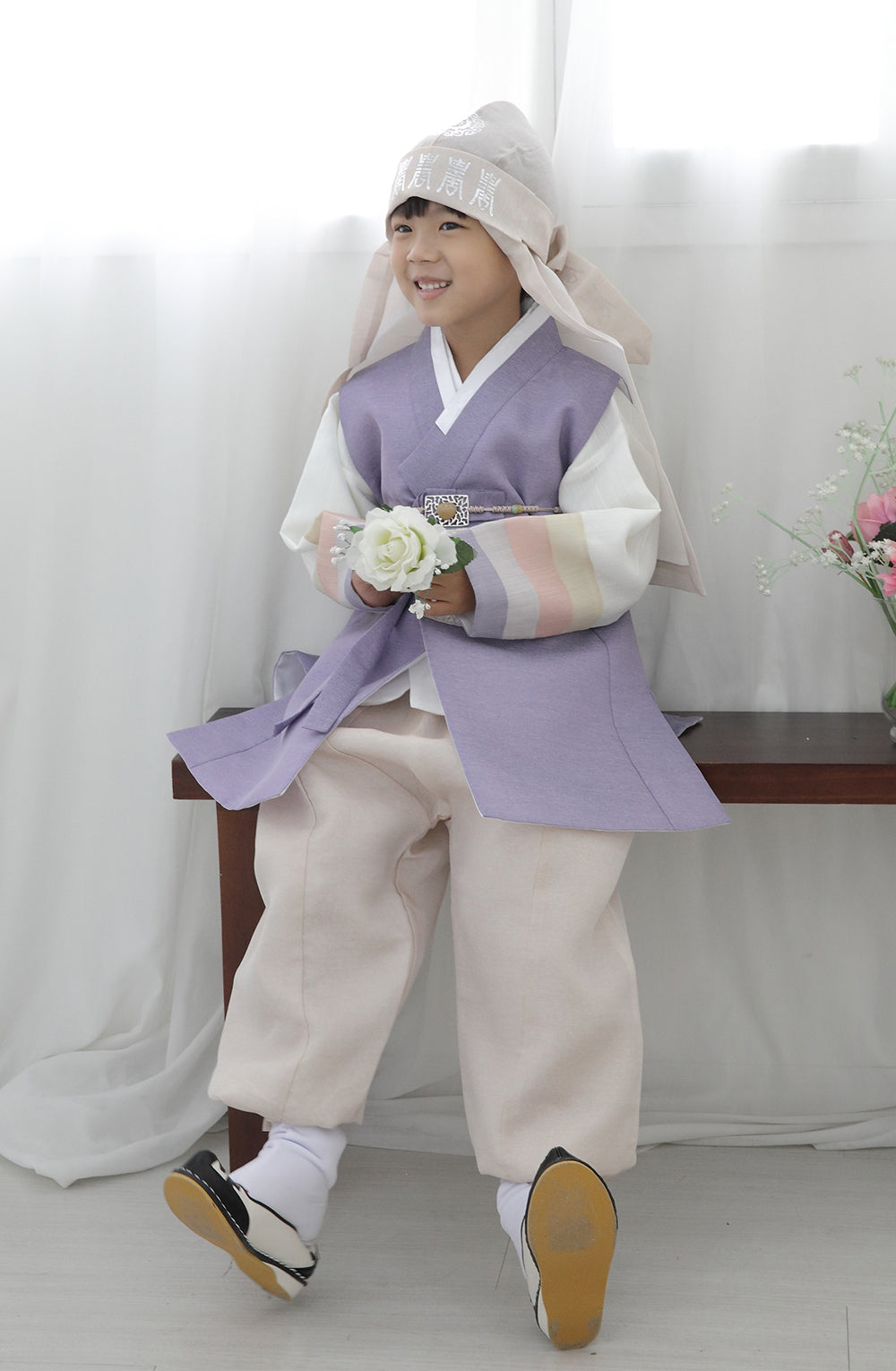 Korean Traditional Boy Baby Hanbok Dol Baikil Party Celebration 100th Days 1-10 Years Violet DDB120