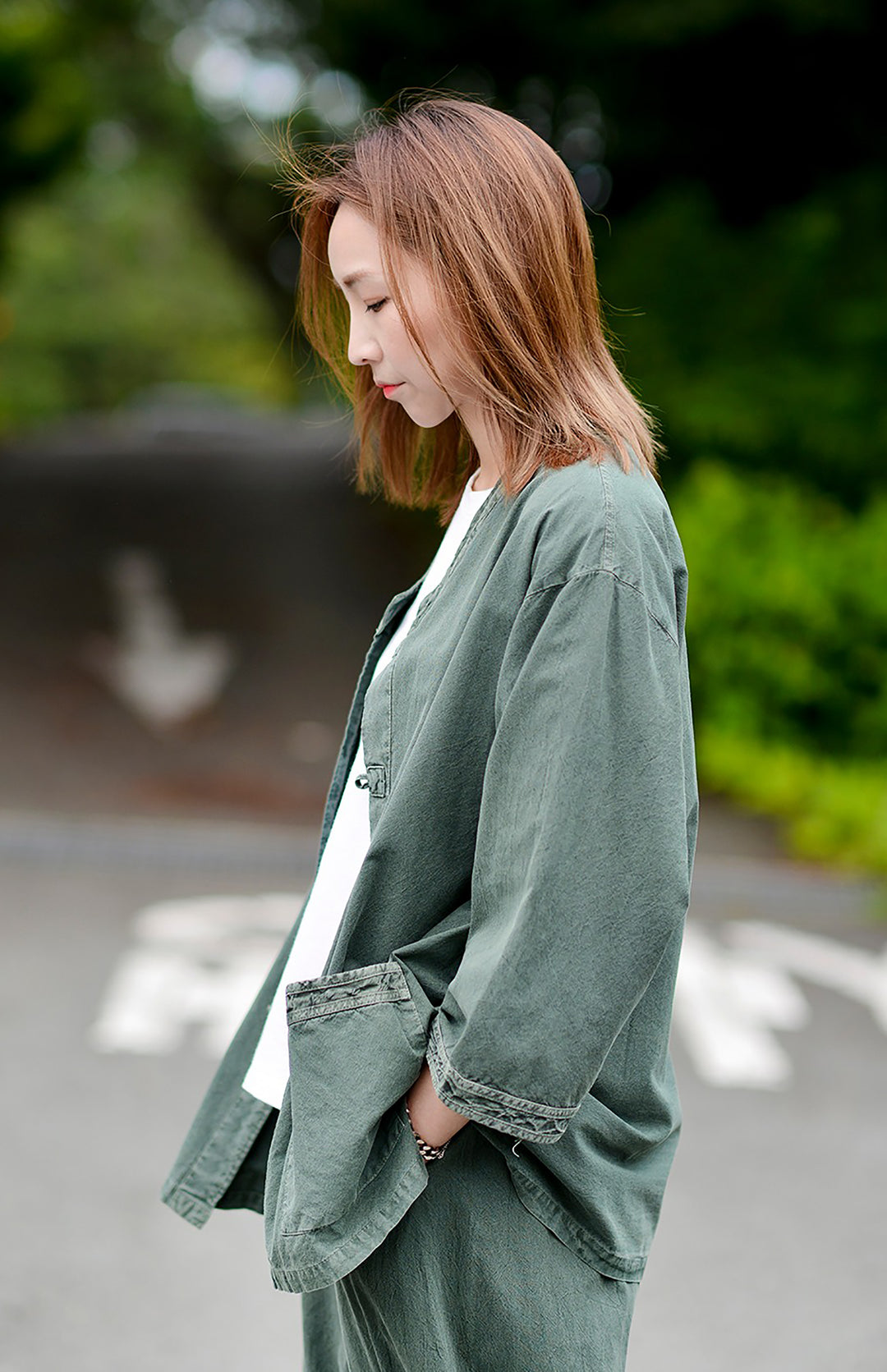 Korean Hanbok Washed Cotton Common Use Man Woman Casual Daily Clothing 3/4 Sleeve BTS 10097 Watermelon