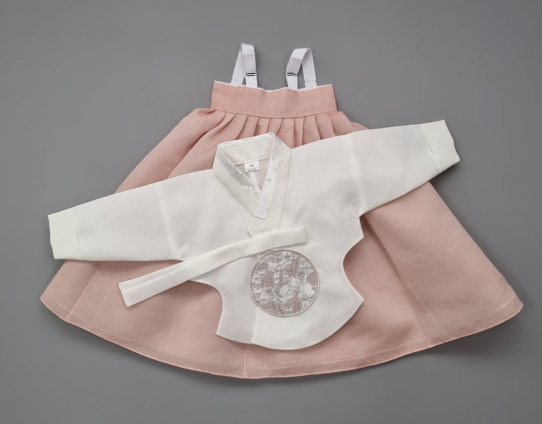 Hanbok Girl Baby Korea Traditional Clothing Set First Birthday Celebration Party 100th Birth Celebration 1–15 years&nbsp; Dusty Pink HG161