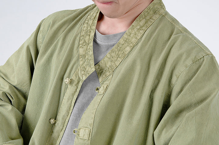 Korean Hanbok Washed Cotton Common Use Man Woman Casual Daily Clothing BTS Long Sleeve Light Green 10042