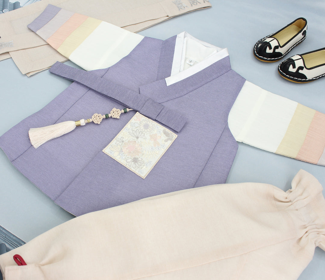 Korean Traditional Boy Baby Hanbok Dol Baikil Party Celebration 100th Days 1-10 Years Violet DDB120