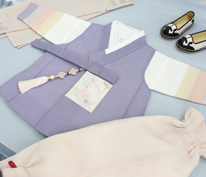 Korean Traditional Boy Baby Hanbok Dol Baikil Party Celebration 100th Days 1-10 Years Violet DDB120