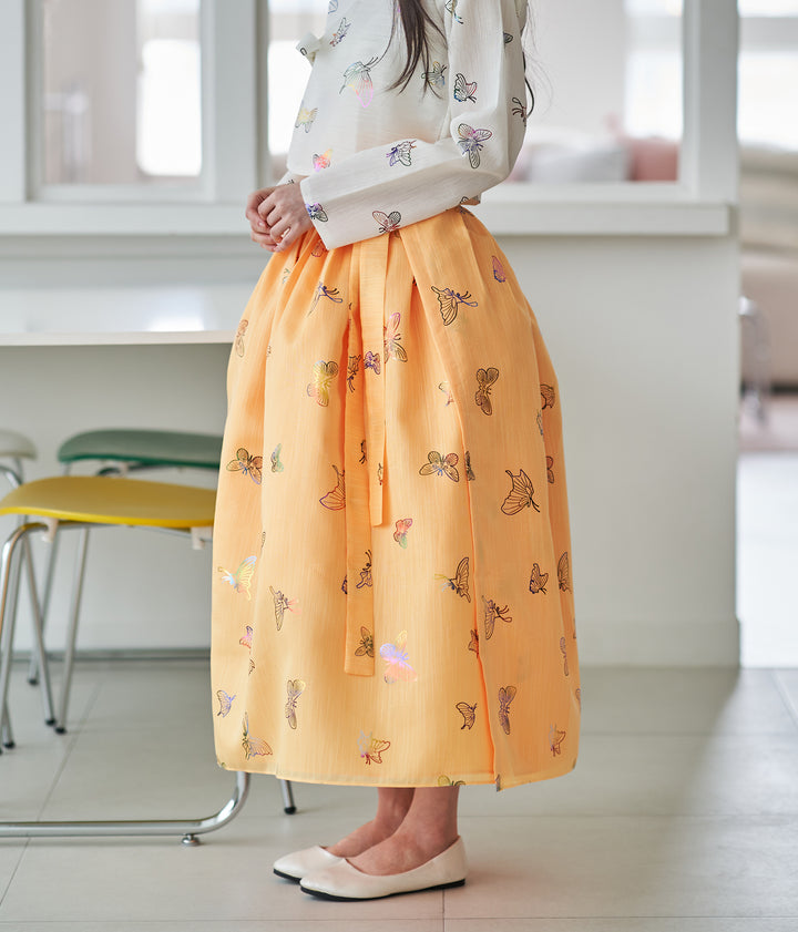 Korean Modern Daily Hanbok Casual Modernized Party Celebration Top Jeogori Butterfly Print SSN103