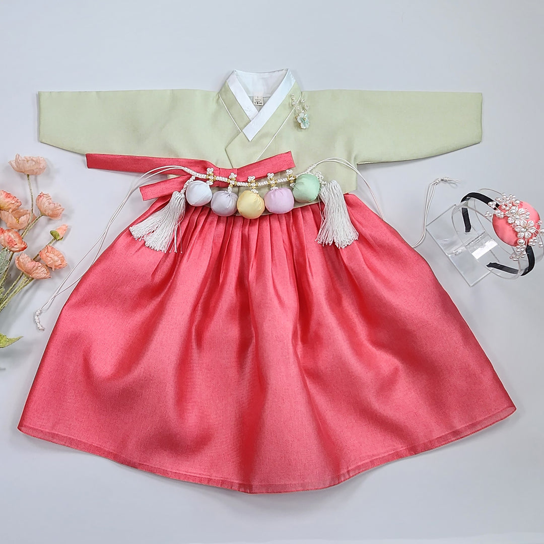 Korean Traditional Baby Girl Hanbok Clothing 1 Age Dol Party Celebration pastel 1–15 Ages OS173