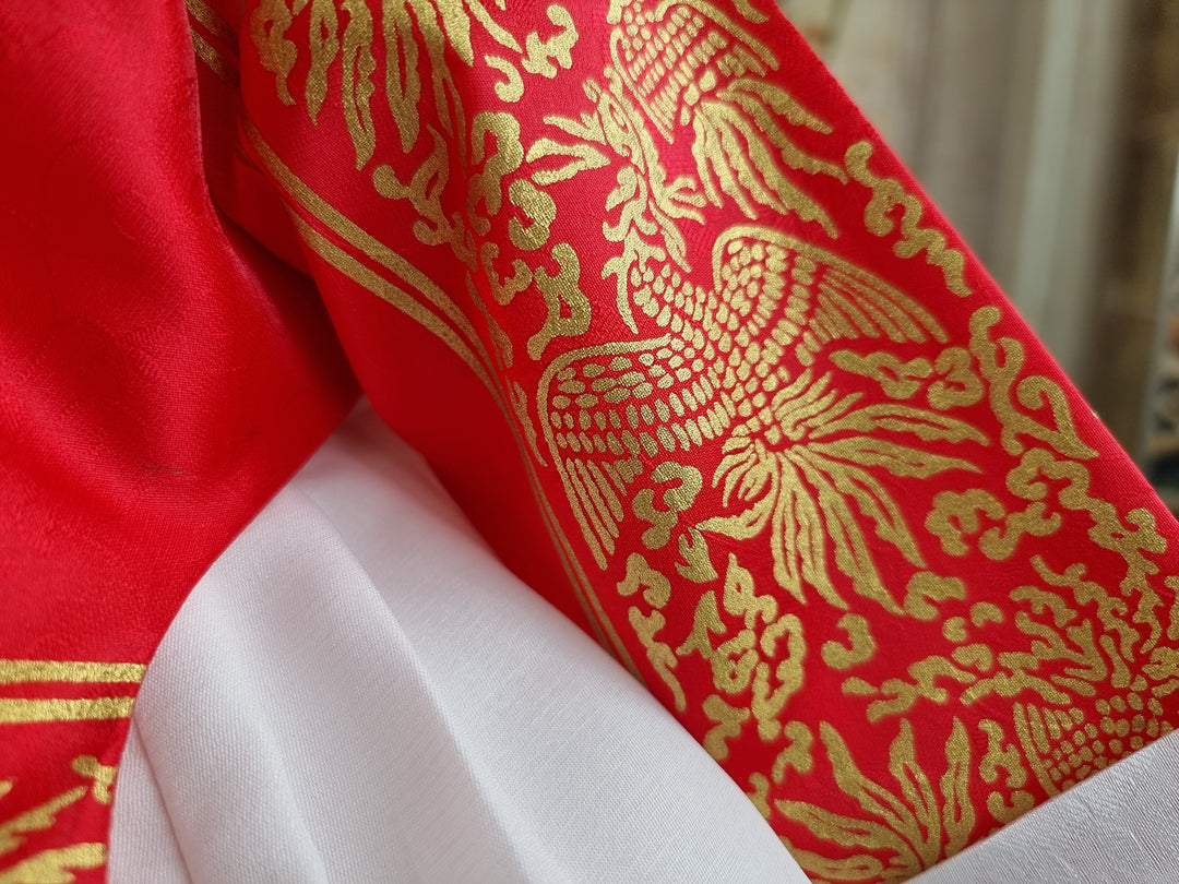 Hanbok Dress Girl Baby Korea Traditional Clothing Set First Birthday Celebration Party Celebration 1–8 Years Red Fancy Gold Print OS207