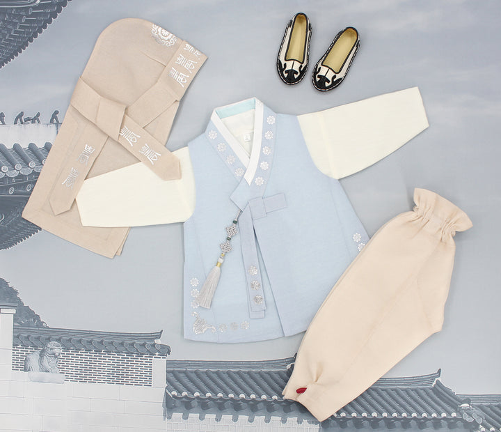 Korean Traditional Boy Baby Hanbok Dol Baikil Party Celebration 100th Days 1st Birthday 1–10 Years Light Blue DDB130