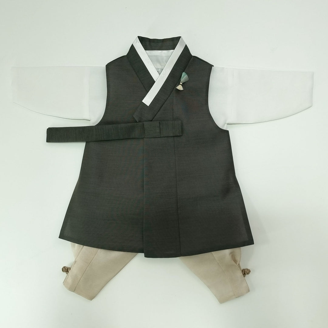 Korean Traditional Boy Baby Hanbok Dol&nbsp; Party Celebration 1–12 Ages Khaki Green OSB264