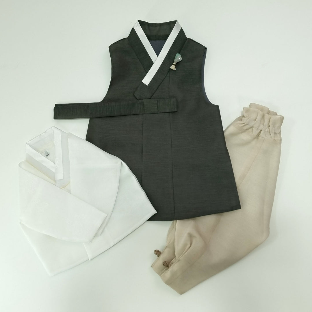 Korean Traditional Boy Baby Hanbok Dol&nbsp; Party Celebration 1–12 Ages Khaki Green OSB264