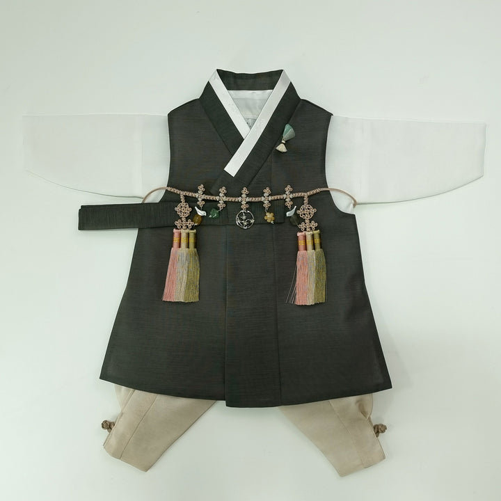 Korean Traditional Boy Baby Hanbok Dol&nbsp; Party Celebration 1–12 Ages Khaki Green OSB264