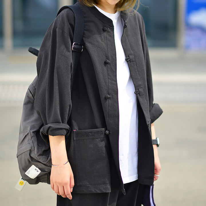 Korean Hanbok Washed 17's Dyed Cotton Common Use Man Woman Casual Daily Clothing BTS Black 24014