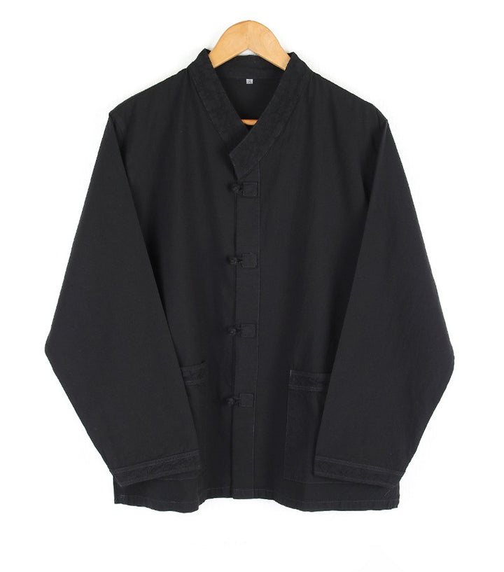 Korean Hanbok Washed Cotton Common Use Man Woman Casual Daily Clothing V Neck Open Jacket Pants Set JH107